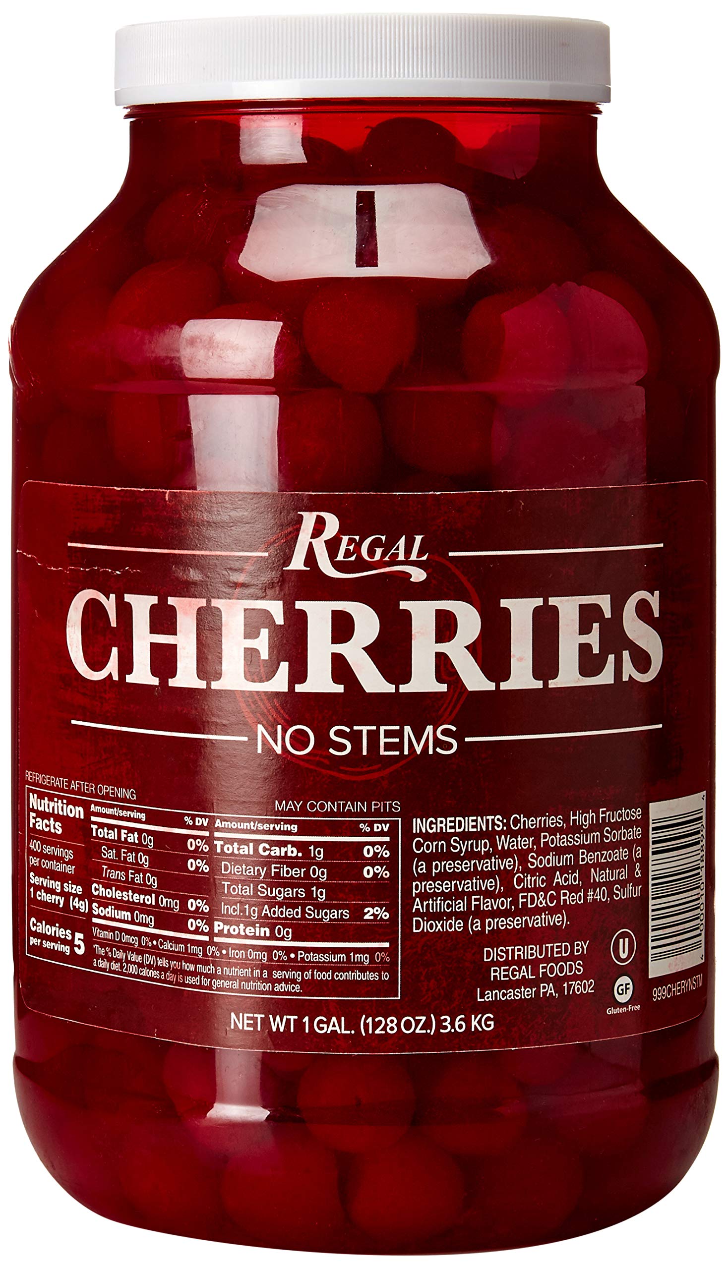 Regal Maraschino Cherries Without Stems - 1 Gallon : Amazon.ca